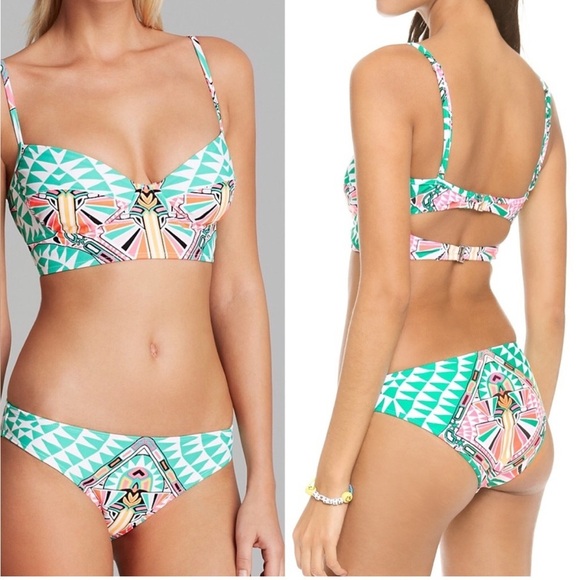 Mara Hoffman Cosmic Fountain Long Line Underwire Cami Bikini Top - Picture 12 of 12